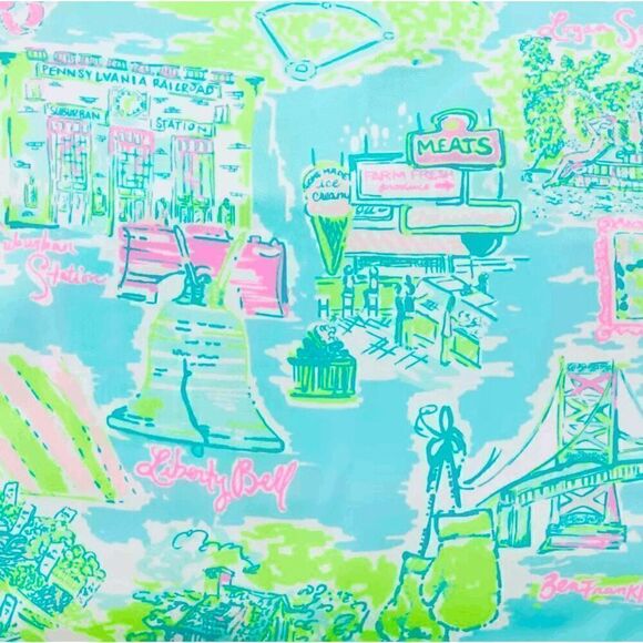 💗 LILLY PULITZER Getaway Packable Philly Print Large Tote NEW WITH TAGS - Picture 6 of 12